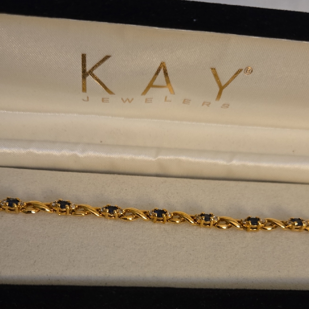 Kay Jewelers Sapphire And Diamond Accent Bracelet